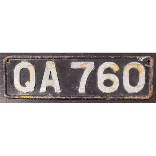 1920- 1930 Orkney British Metal License Plate