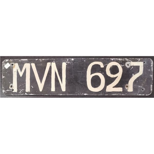 Vintage Metal License Plates MVN 627