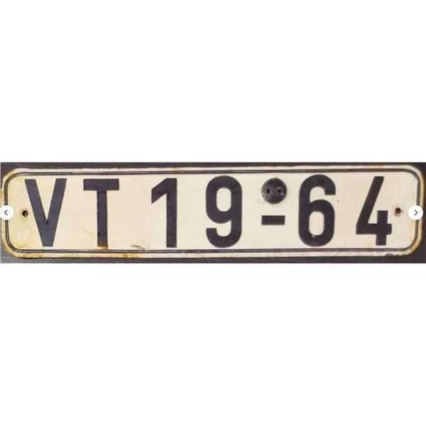 1960's East Germany Metal License Plate