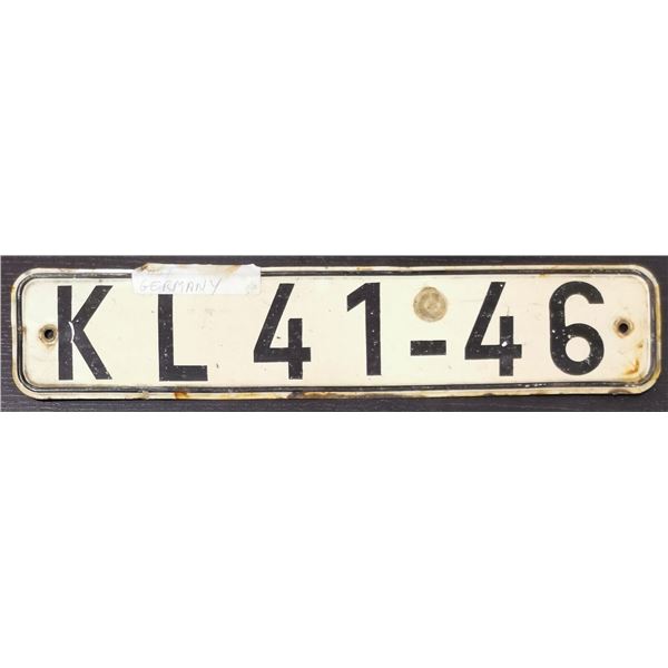 1960's East Germany Metal License Plate
