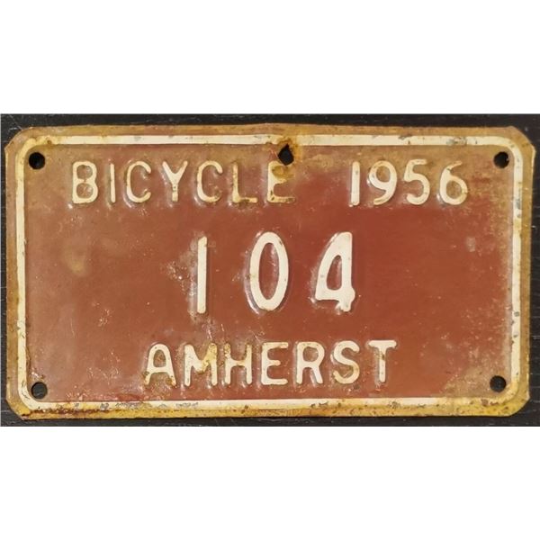 1956 Canada Nova Scotia Amherst Bicycle L. Plate