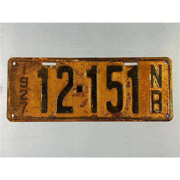 1927 New Brunswick License Plate "12-151"