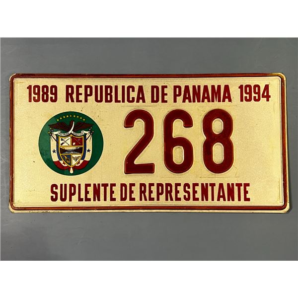 1989-94 Republic of Panama License Plate "268"