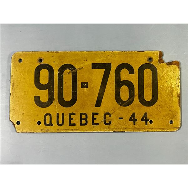 1944 QuÃ©bec Wood License Plate "90-760"