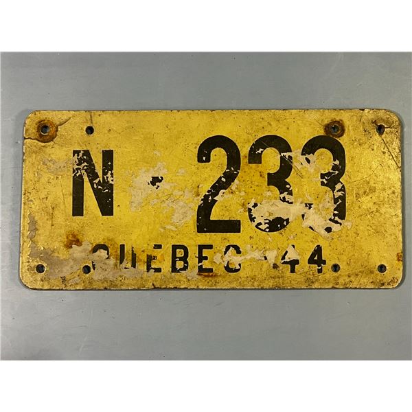 1944 QuÃ©bec Wood License Plate "N-233""