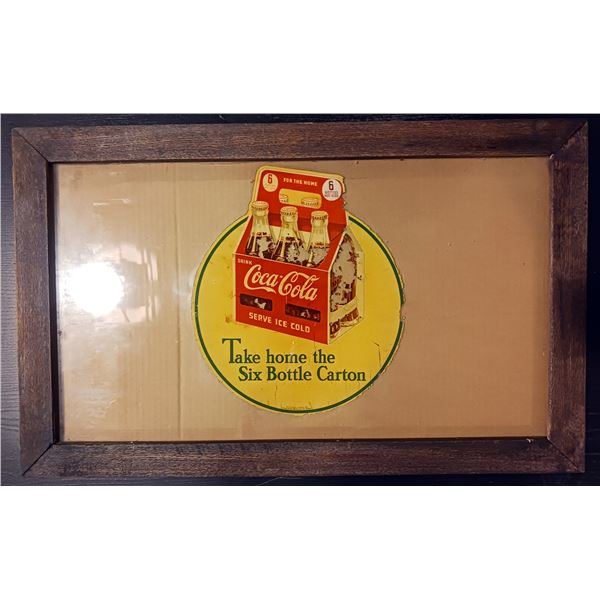 Vintage Coca-Cola Six Pack Carton Bottle Pop Sign