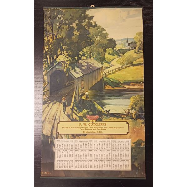 1938 F.W.Cutcliffe Int Harvester Farm Calendar