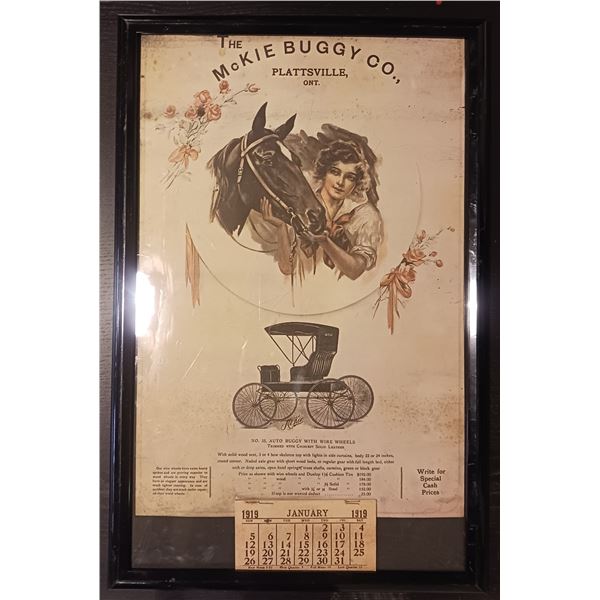 1919 McKie Buggy Co Plattsville Ont Calendar