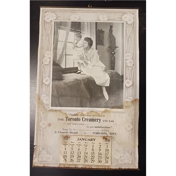1920 Toronto Creamery Co Toronto Calendar Complete