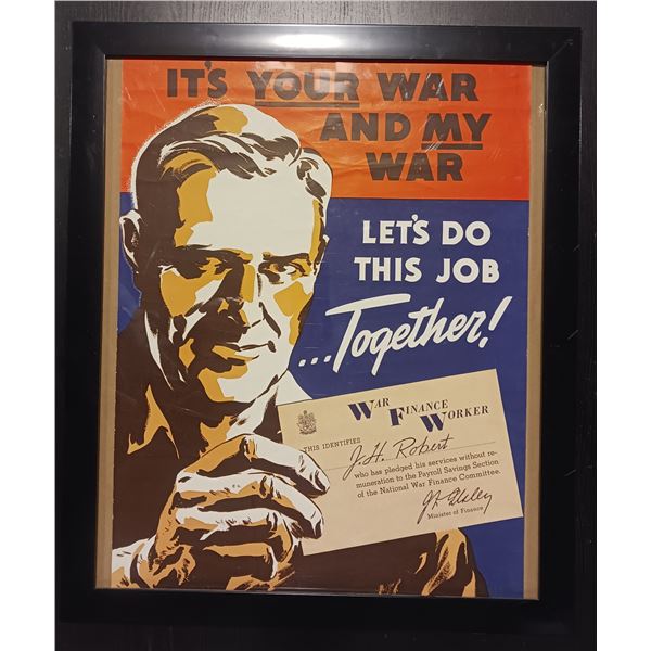 1940s It's Your War And My War ... Poster Ad