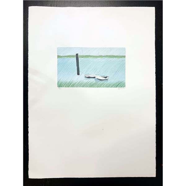 Two Boats Pencil Crayon Drawing 134/250 by Lymauw