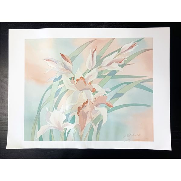 Robert White, 'Floral Breeze' Print Signed