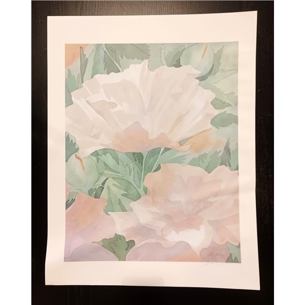 Robert White, '1986 Sterling Rose' Print Signed