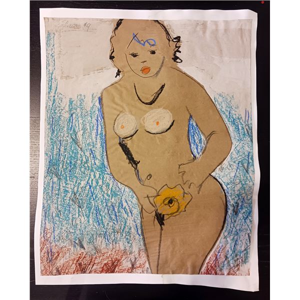 Nude Crayon Abstract Art Drawing #4 Shawn 89'