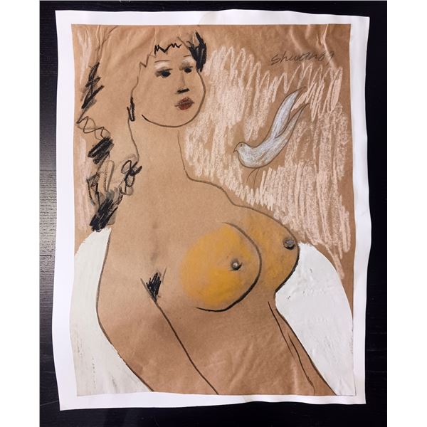 Nude Crayon Abstract Art Drawing #6 Shawn 89'