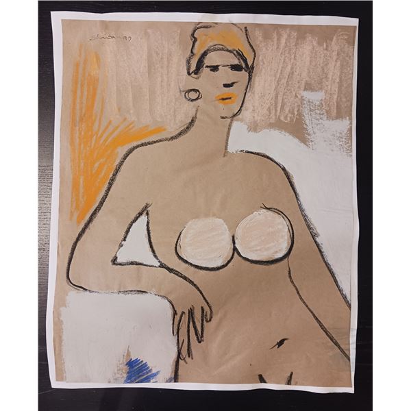 Nude Crayon Abstract Art Drawing #8 Shawn 97'