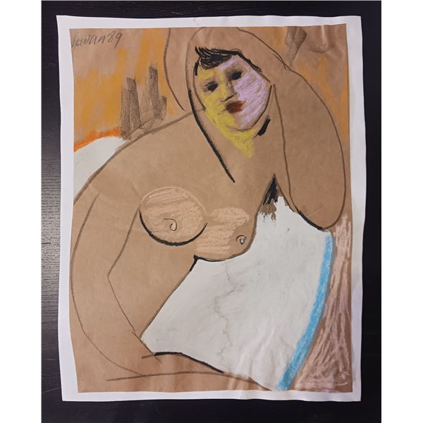 Nude Crayon Abstract Art Drawing #16 Shawn 89'
