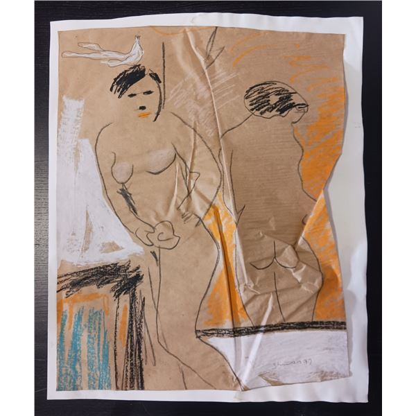 Nude Crayon Abstract Art Drawing #25 Shawn 97'