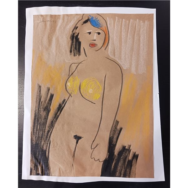 Nude Crayon Abstract Art Drawing #26 Shawn 97'