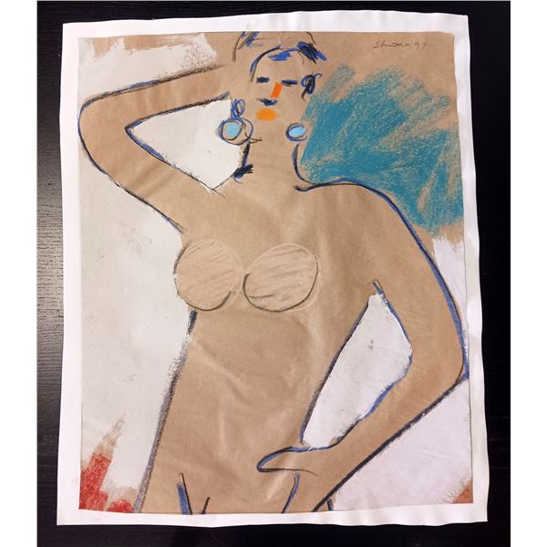 Nude Crayon Abstract Art Drawing #27 Shawn 97'
