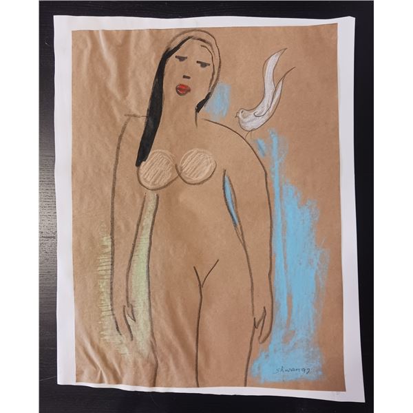 Nude Crayon Abstract Art Drawing #30 Shawn 97'