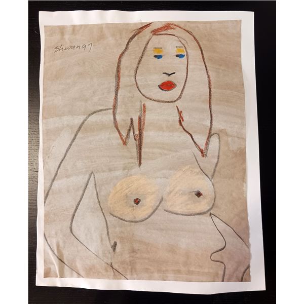 Nude Crayon Abstract Art Drawing #32 Shawn 97'