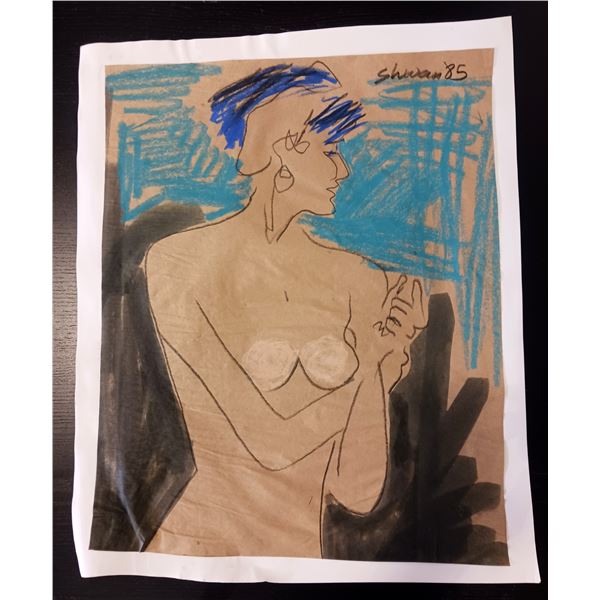 Nude Crayon Abstract Art Drawing #35 Shawn 85'
