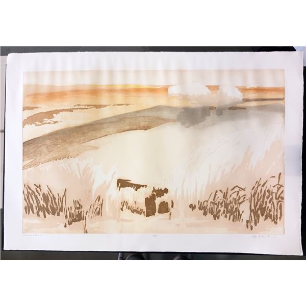 Olja P. 'Overcast Beach' 6/75 Art Print Signed