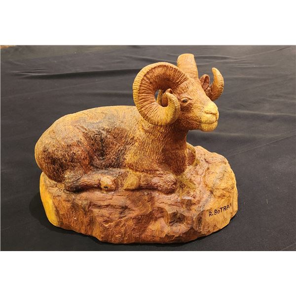 Wood Ram Carving