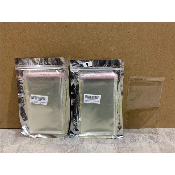 Lot of 2 Clear Flat Open - End Cellophane Bags 4 x 6in 100 Pack