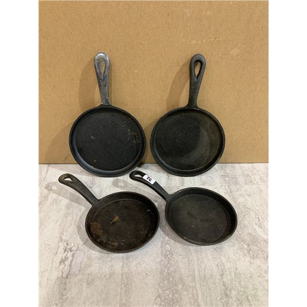 Lot of 4 Cast Iron Mini Frying Pans