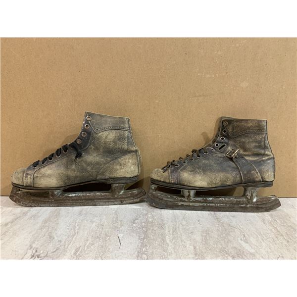 Vintage Sismans Leather Hockey Skates Early 20th Century