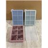 Image 1 : Ice Cube Tray With Lids 3 Pack Silicone Large Square BPA Free
