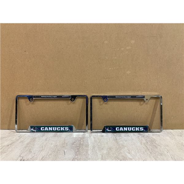 Lot of 2 Vancouver Canucks License Plate Holders