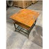 Image 1 : Rustic Wood & Wrought Iron Sofa End Table