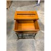 Image 2 : Rustic Wood & Wrought Iron Sofa End Table