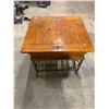 Image 4 : Rustic Wood & Wrought Iron Sofa End Table