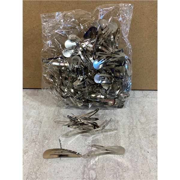 100 Pack 2in Snap Hair Clips Silver