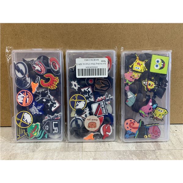 Lot of 3 Jibitz Shoe Charms NHL And Spongebob