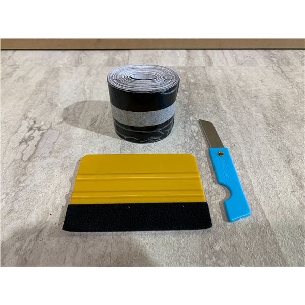 Gloss Black Vinyl Wrap Kit Decal for Black Out Chrome Remove Trim Door 2in x 25Ft