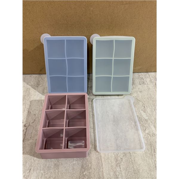 Pack of 3 Ice Cube Tray Large Squares