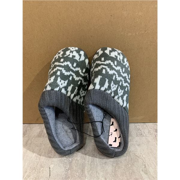 Penny & Sue Womens Anti Slip Slippers Grey And White Size (/10