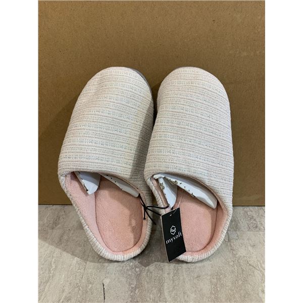 Womens Slippers Pink Silver  Size 9/10