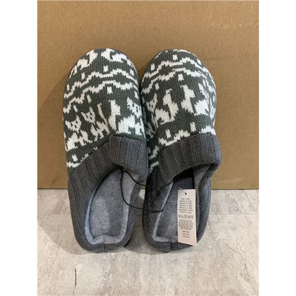 Womens Anti Slip Slippers Grey & White Size 9/10