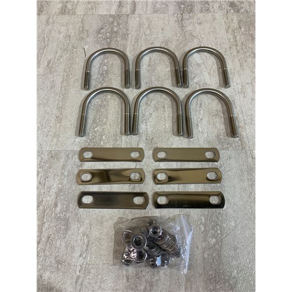 Round U Bolts 6 Sets 91mm Length M10 304 Stainless Steel