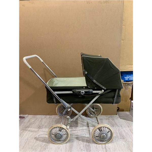 Vintage Baby Pram Olive Green
