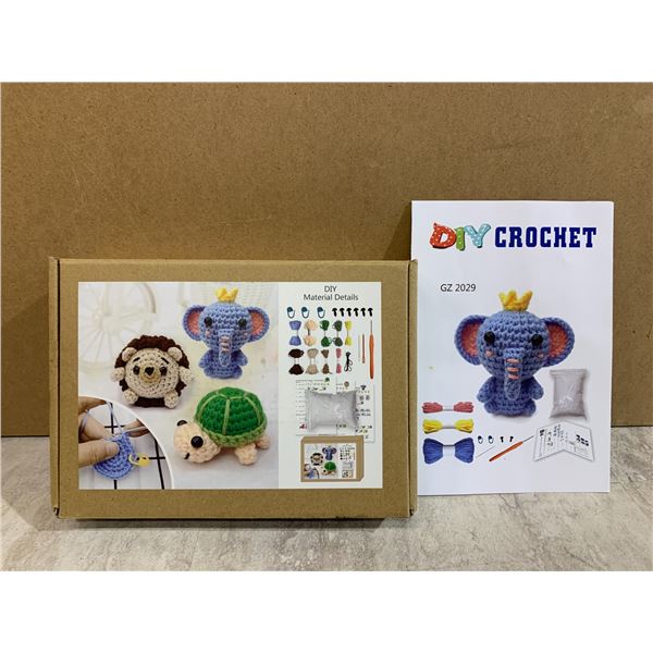Crochet Kit Elephant Hedgehog Turtle