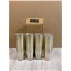 Image 1 : Goodluck 100 Pcs Plastic Cups Clear Bottom Glitter Gold 10oz