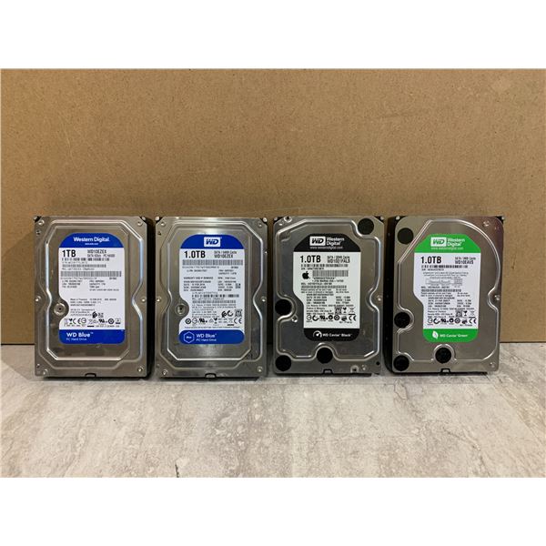 Lot of 4 Western Digital 1.0TB HDD