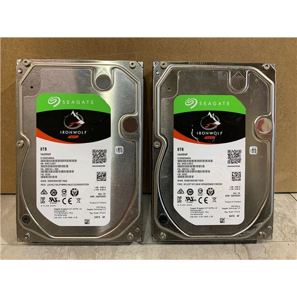 Lot of 2 Seagate Iron Wolf 8.0 TB Hard Drives